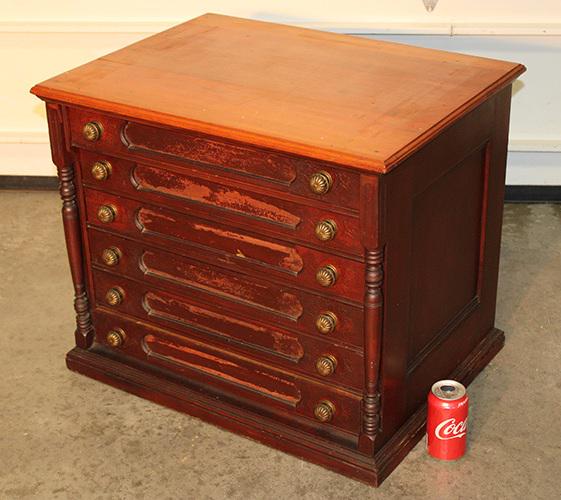 Large 6 Drawer J. B. Coats Spool Cabinet With Original Advertising (1 of 3)