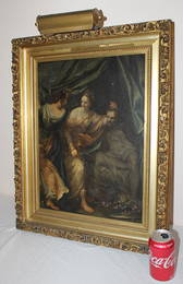 Early Hand Painted Painting Of 2 Ladies (Judith beheading Holofernes)