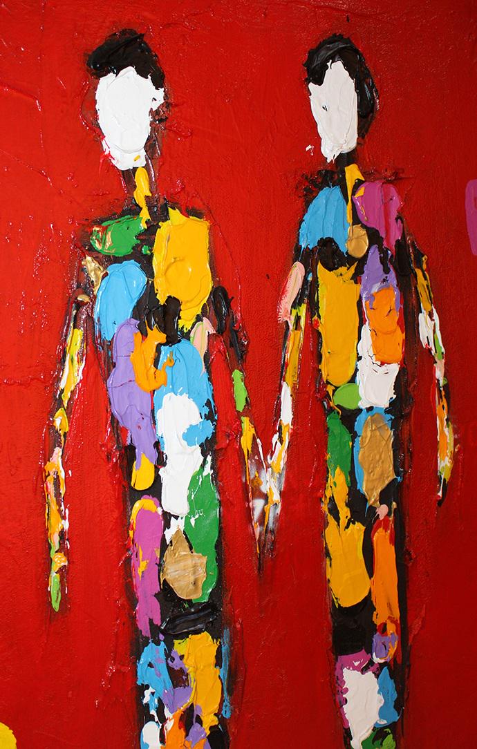 Original 2016 Artist Signed Vladimir Prodanovich On Canvas Titled Lover: Original 2016 artist signed Vladimir Prodanovich on canvas titled Lover. Estate fresh in nice condition. 27" wide, 36" tall.