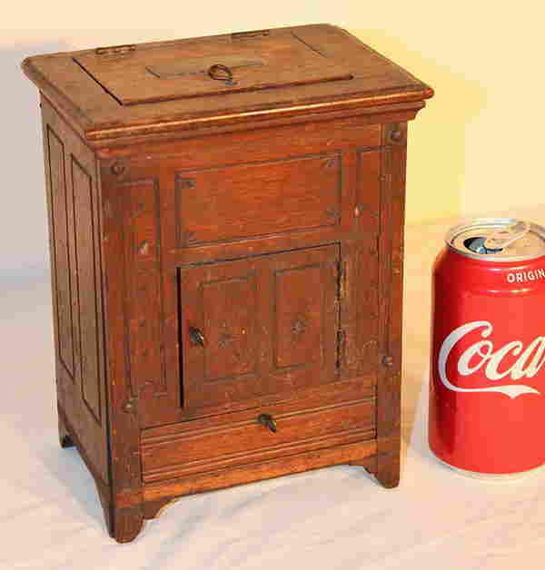 Rare Victorian Walnut Ice Box Prototype Marked D. P. Edgar Inventor