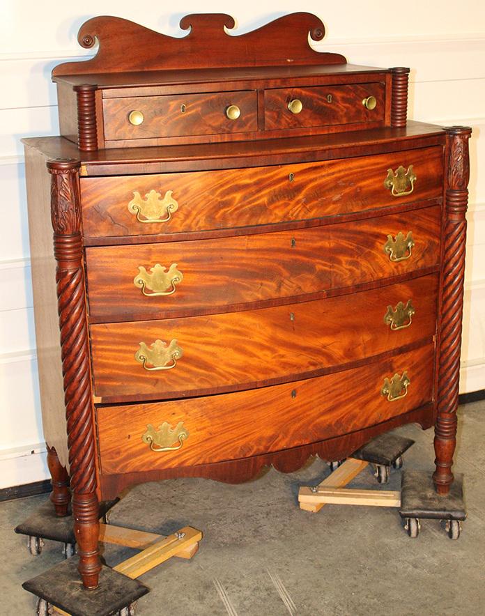 Period Bow Front Cookie Corner Chest With Step Up Top And Rope Twist Columns (1 of 6)