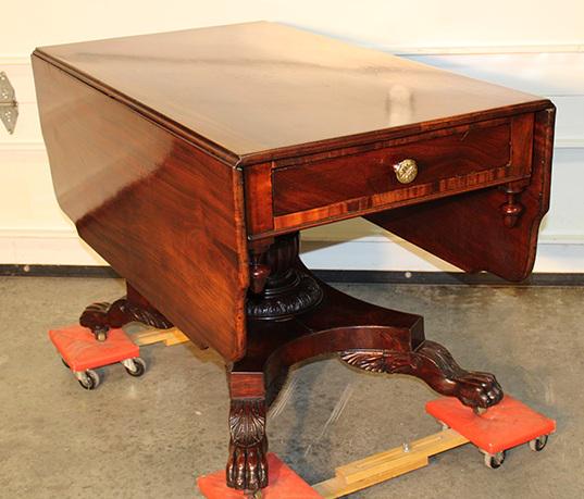 Fine Mahogany Federal Dropleaf Table With Paw Feet (1 of 5)