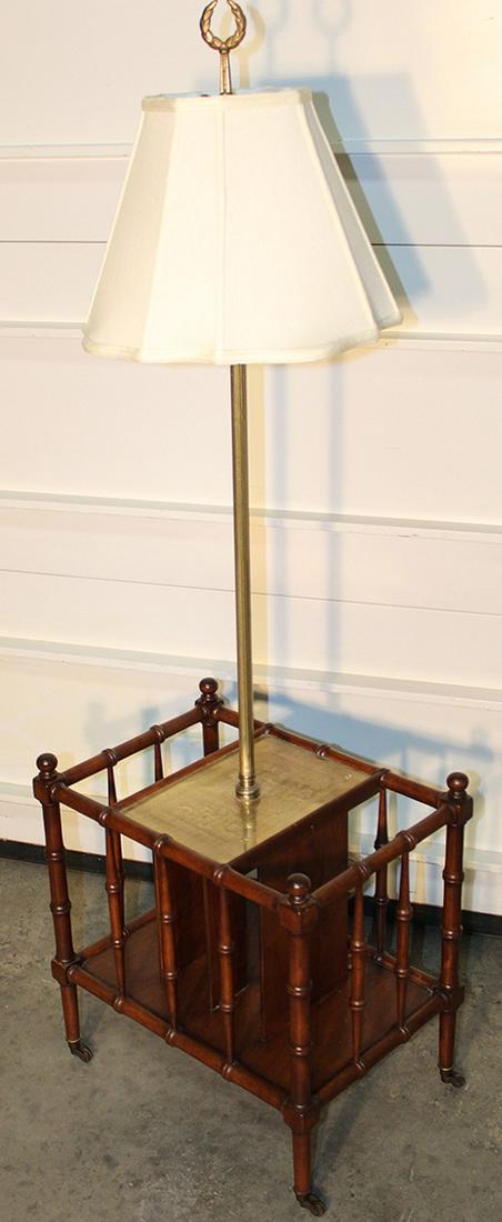 Nice Custom Floor Lamp With Magazine Holders And Engraved Brass Plates (1 of 4)