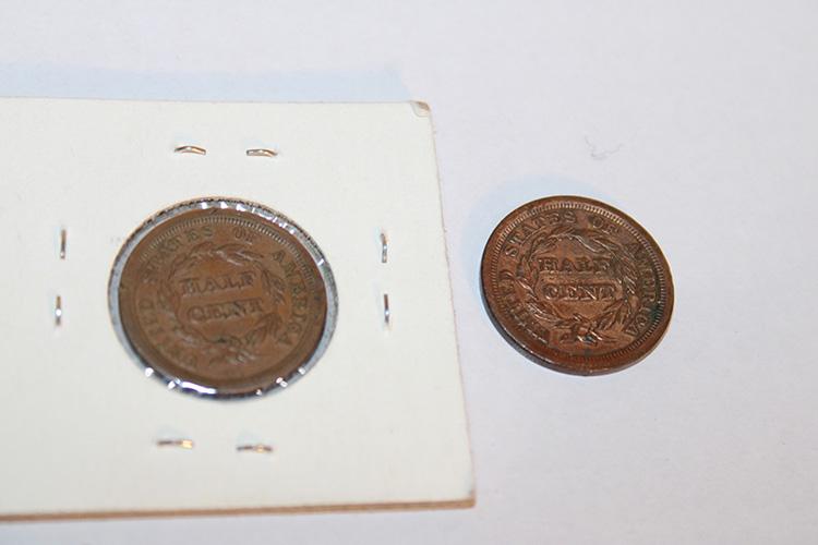 (2) 1851 Half Cent (1 of 4)