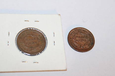 (2) 1851 Half Cent: (2) 1851 half cent. Estate coins.