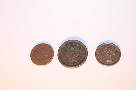 (2) 1853, 1857 Half Cents: (2) 1853, 1857 half cents. Estate coins.