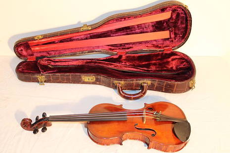 Real Nice 4/4 Violin Labeled Enricus Averna 1932: Real nice 4/4 violin labeled Enricus Averna 1932 with a tiger maple case. Alligator style carrying case.