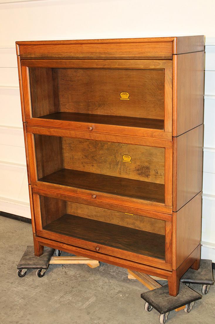 3 Section Walnut Gunn Stacking Bookcase (1 of 3)