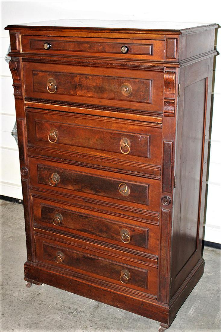 Walnut Victorian Lock Side Chest With Pullout Desk (1 of 4)