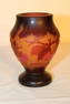 Small 4.5" Signed Galle Cameo Glass Vase With Cherries