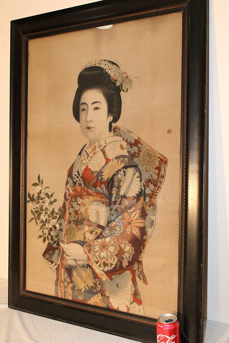 Large Oriental Hand Painted On Tapestry (1 of 5)