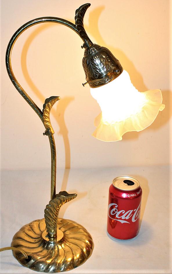 Pretty Solid Brass Goose Neck Desk Lamp (1 of 4)