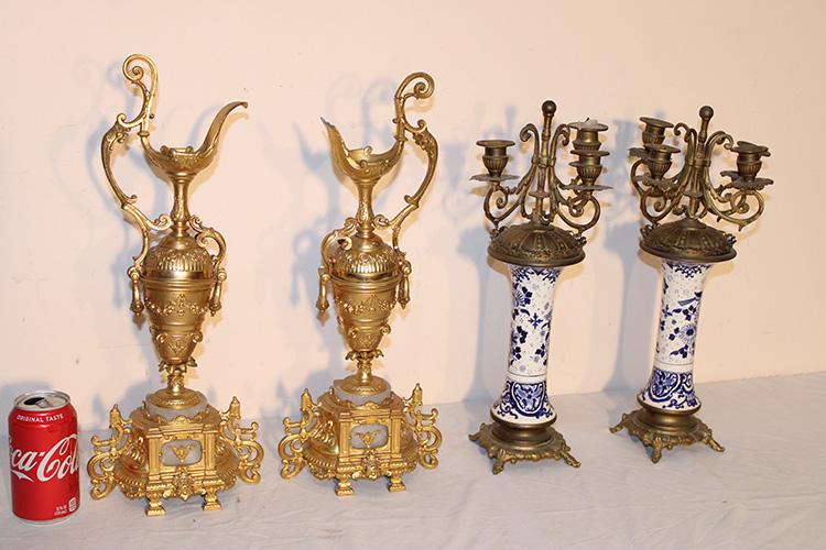 Pair Of Victorian Gilded Ewers And Pair Of Candelabras (1 of 6)