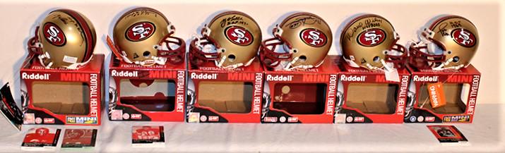 6 Original Signed Mini Helmets Of The San Francisco 49Ers (1 of 5)