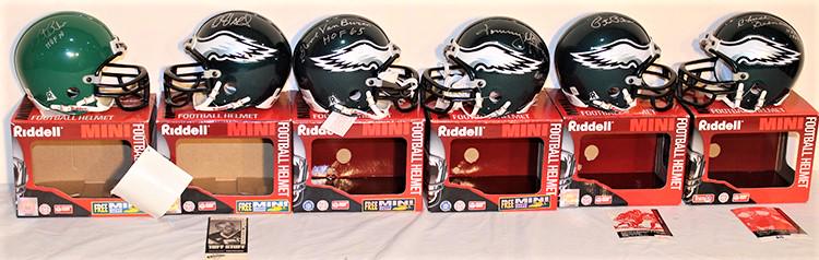 6 Original Signed Mini Helmets Of The Philadelphia Eagles (1 of 5)