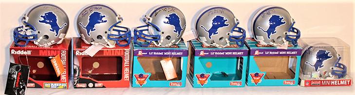 6 Nice Original H.O.F. Signed Mini Helmets Of The Detroit Lions (1 of 6)