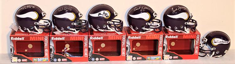 6 Nice Original Signed Minnesota Vikings Mini Helmets (1 of 5)