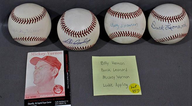 4 Signed Baseballs. 1 Mickey Vernon (With C.O.A.), Etc. (1 of 5)