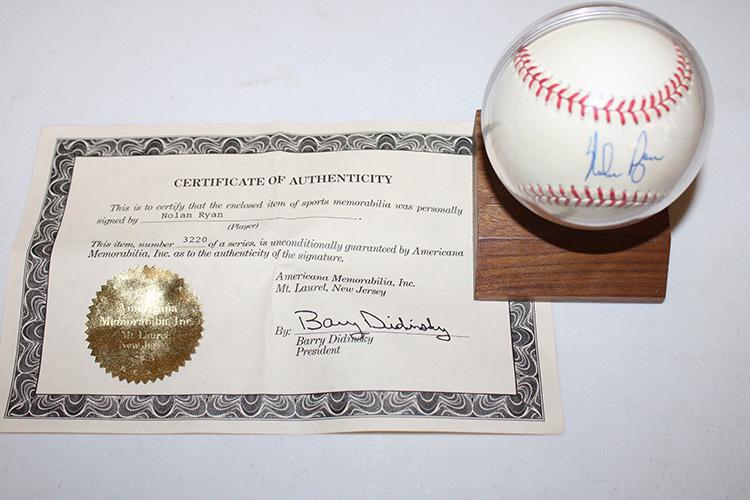 Signed Nolan Ryan Baseball (1 of 2)