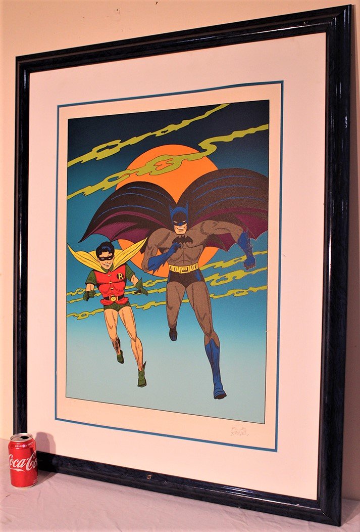 Huge Artist Signed Bob Kane (Batman and Robin) 1978 Artist Proof (1 of 6)