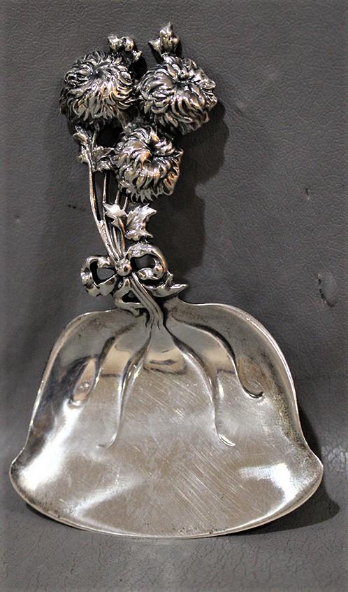 Sweet Signed Tiffany & Co. Sterling 4" Chrysanthemum Nut Spoon (1 of 2)