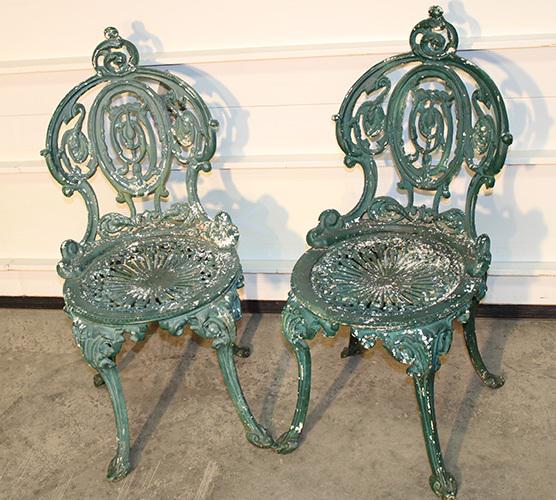 Pair Of Antique Victorian Cast Iron Chairs Signed Atlanta Stove Works (1 of 6)
