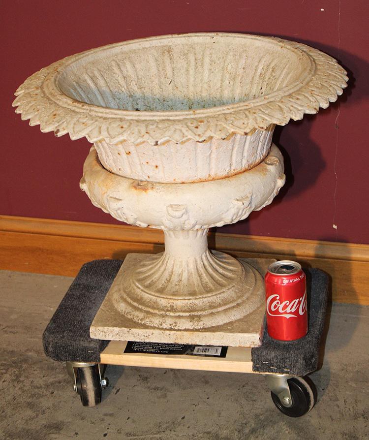 2 Piece Victorian Cast Iron Garden Urn (1 of 3)