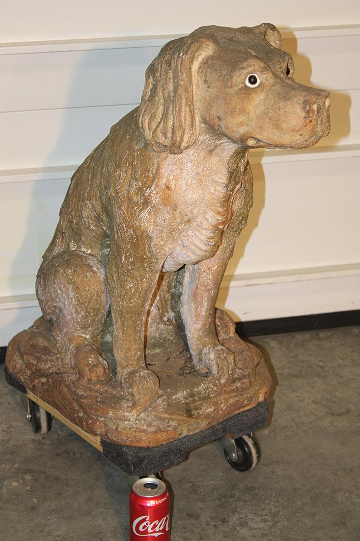 Antique Poured Concrete Garden Dog With Detailed Body (1 of 5)