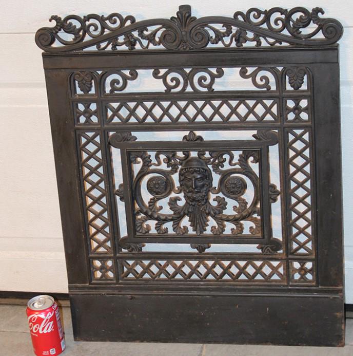 Early Cast Iron Grate With Northwind Head (1 of 3)