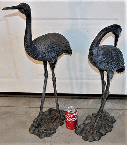 2 Tall Iron Garden Egrets (1 of 3)