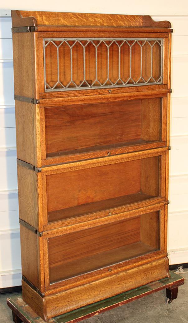 4 Section Globe Wernicke Stacking Bookcase (1 of 3)