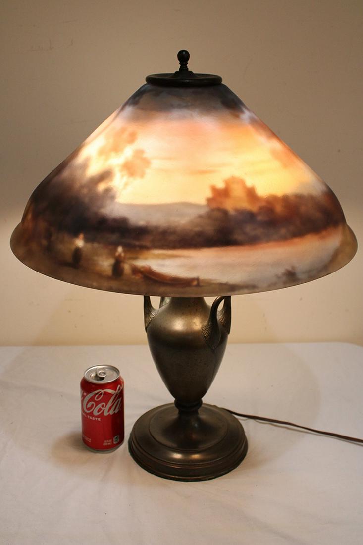 Beautiful 18" Signed Pairpoint Reversed Painted Lamp With Castle And Lake Scene (1 of 6)