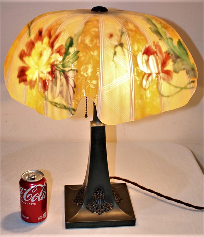 17" Signed Pairpoint Reversed Painted Lamp With Floral Shade (1 of 6)