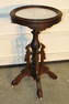 Fancy Walnut Victorian Candlestand With Inset Marble