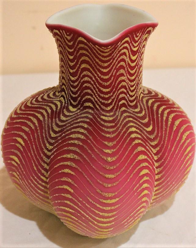 Bulbous 8" Mount Washington Coralene Vase (1 of 3)