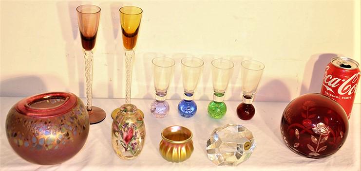 Group Of Art Glass Including Steuben Style Cordials (1 of 5)