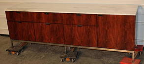 Fabulous Florence Knoll Rosewood Marble Top Credenza