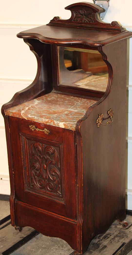 Victorian Marble Top Coal Bin In Oak (1 of 4)