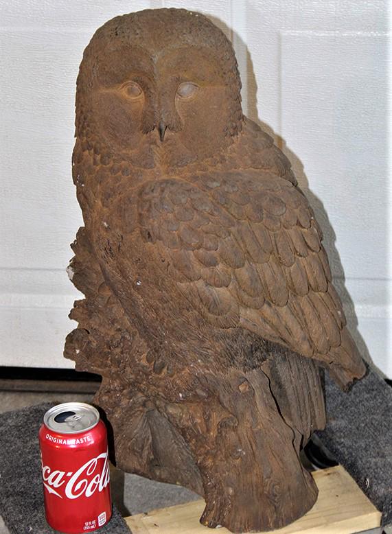 Large Heavy Stone Owl (1 of 3)