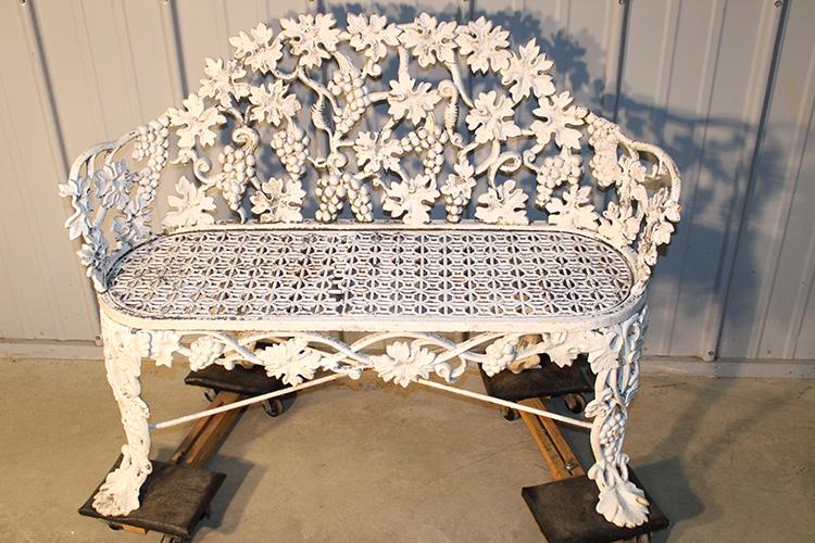 Heavy Antique Cast Iron "Grape Vine" Bench (1 of 4)