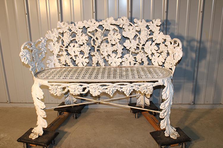 Antique Cast Iron "Grape Vine" Pattern Garden Bench (1 of 3)