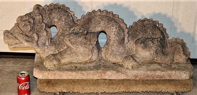 Antique Poured Concrete Garden Dragon (1 of 4)