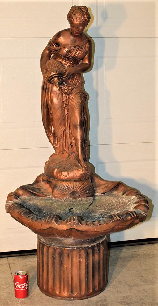 Heavy Quality 3 Pc Concrete Fountain With Maiden (1 of 5)