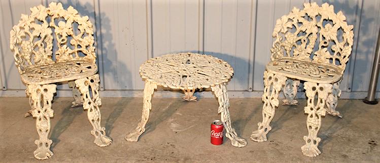 3 Pc Cast Iron Grape And Vine Patio Set (1 of 3)