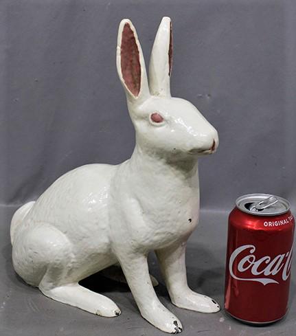 Heavy Antique 12" Cast Iron Garden Rabbit (1 of 3)