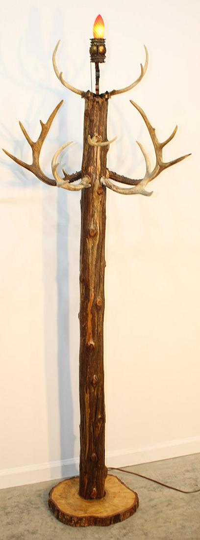 Unusual Adirondack Floor Lamp With Antlers (1 of 4)