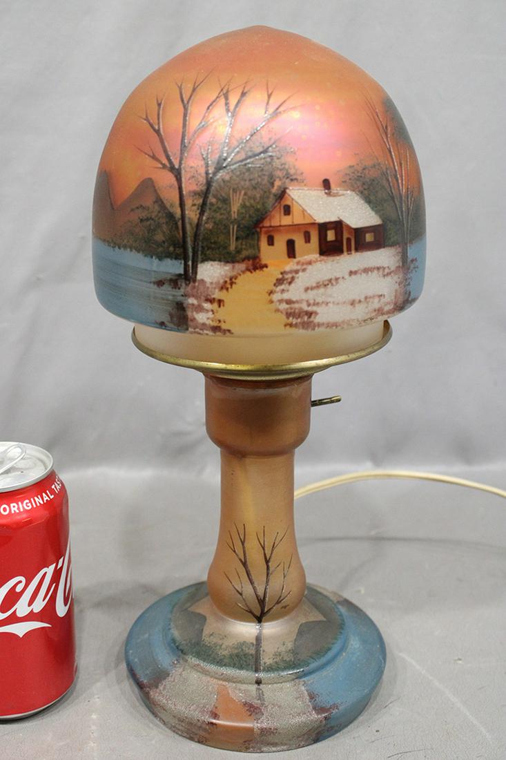 Wonderful Antique Boudoir Scenic Lamp (1 of 4)