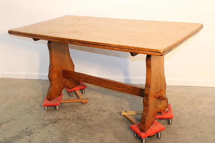 Heavy Mission Oak Style Trestle Table (1 of 3)