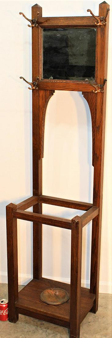 Diminutive Mission Oak Hall Tree #1091 (1 of 4)