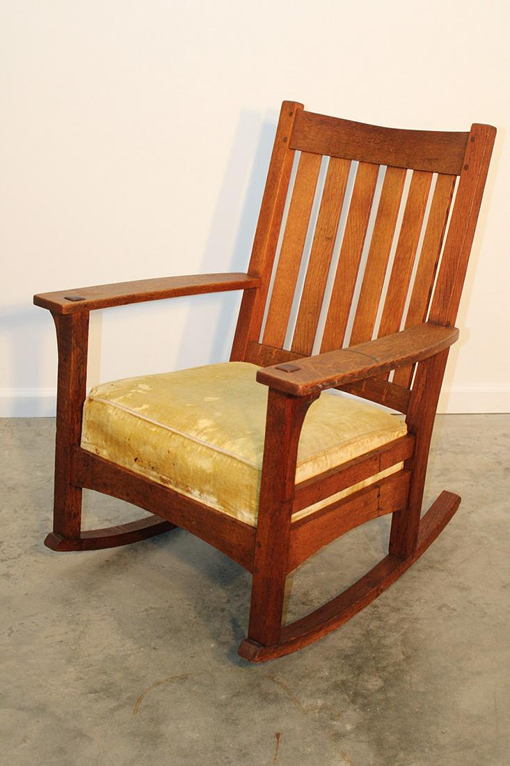 Nice Mission Oak Stickley Rocker (1 of 3)
